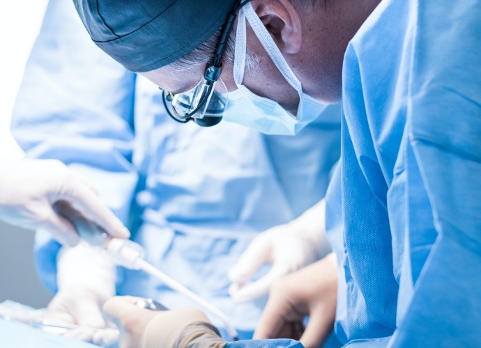 Dentist treating dental patient